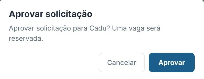 Gestão de Vagas: recepção com aceite das normas de convivência