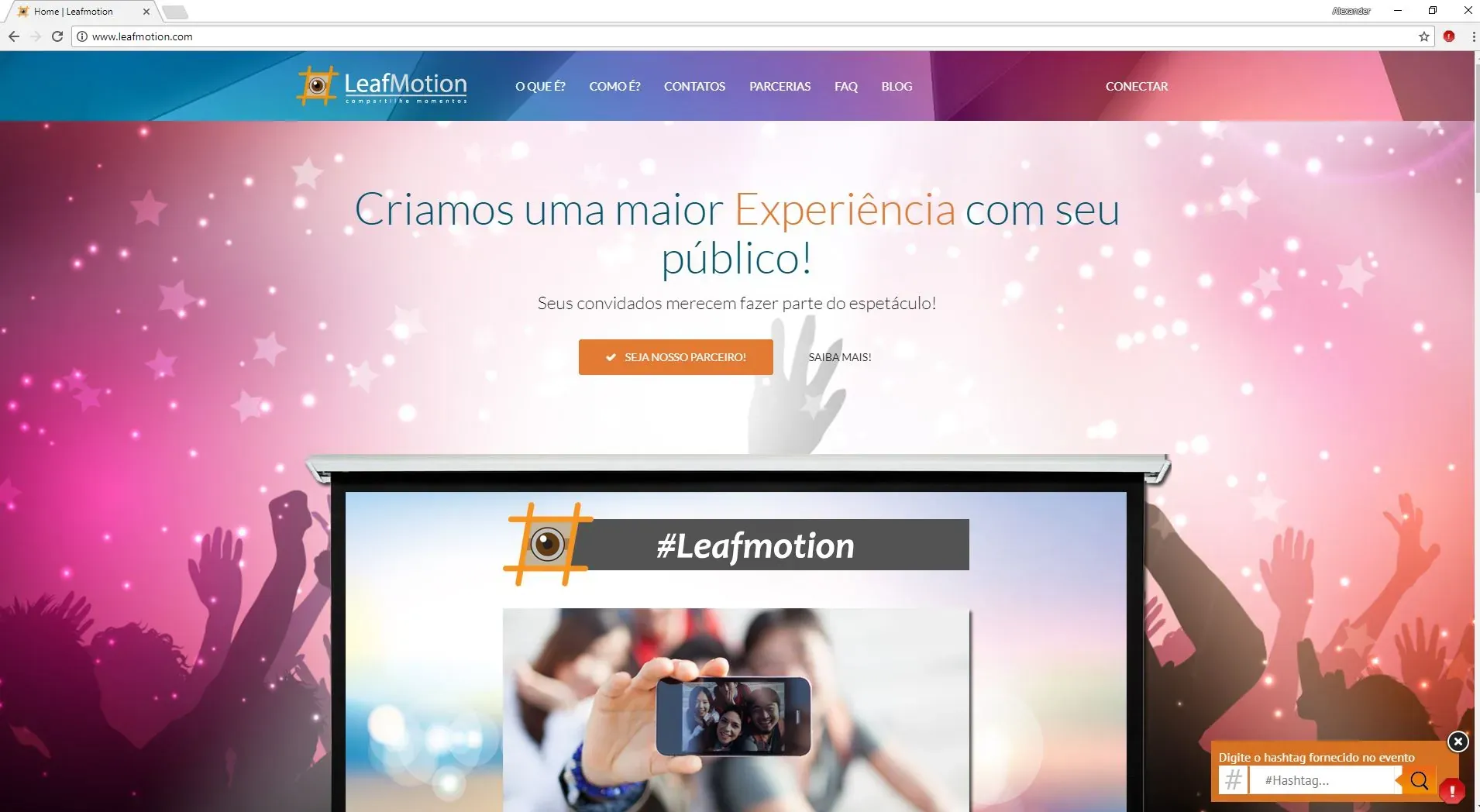Leafmotion website, an event-technology startup